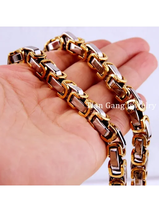 Granny Chic Мужская цепочка из нержавеющей стали, 20inch 50cm, 8mm, серебристый, фото 7