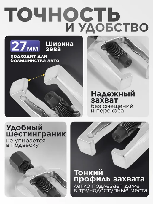 Универсальный съемник для рулевых наконечников, серый, фото 3