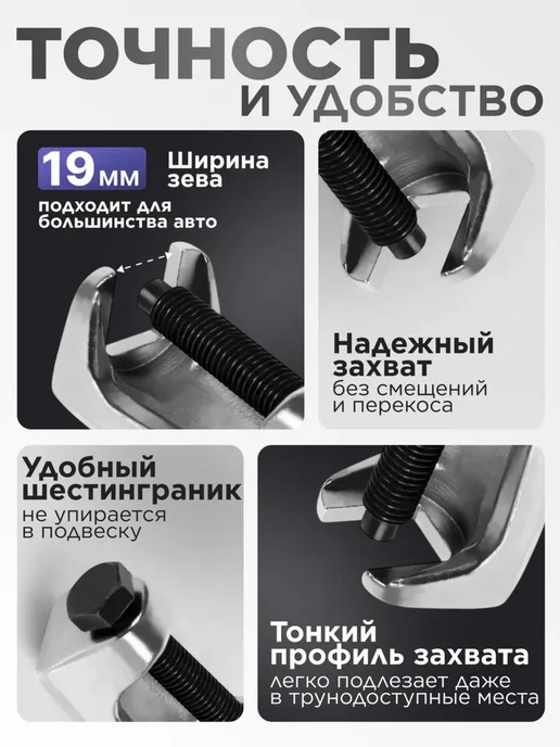 Универсальный съемник для шаровых опор, серый, фото 3