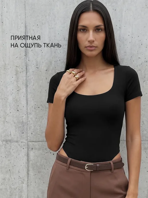 KODALIFE Боди утягивающее с коротким рукавом футболка скимс, черный, фото 4
