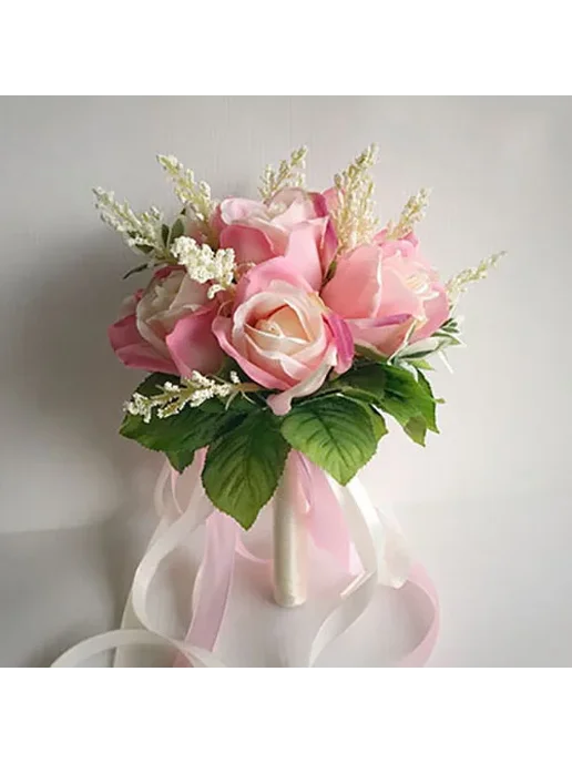 YO CHO Шелковый букет роз Type1 Pink Bouquet, розовый