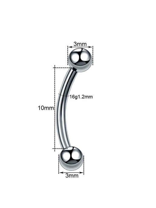 SWANJO Титановый пирсинг для козелка 16g 1.2mm, 10mm, 3mm, 16 г