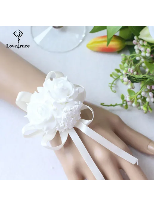 Lovegrace Браслет-корсаж белый с розами, белый