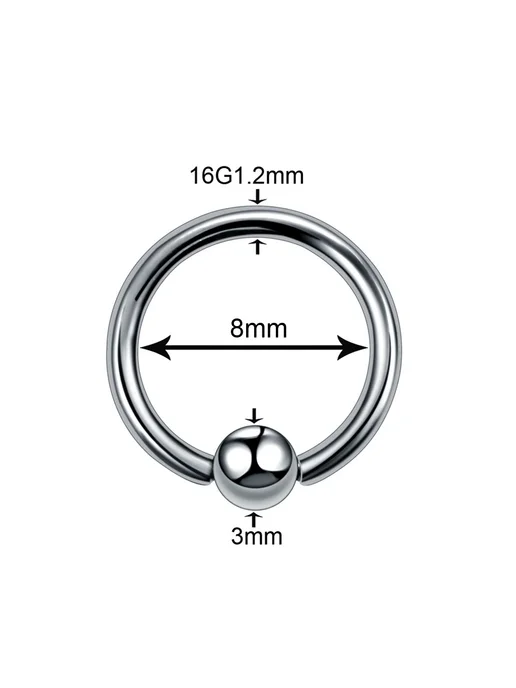 SWANJO Титановый пирсинг для козелка 16G 1.2mm 6mm 3mm, 16 г