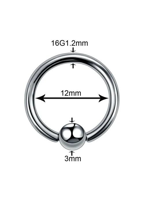 SWANJO Титановый пирсинг для козелка 16G 1.2mm 6mm 3mm, 16 г, фото 5