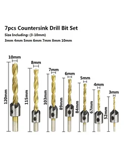 XCAN Набор сверл для дерева 7pcs 3-10mm Set