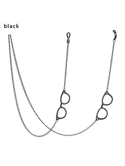 Нет бренда Серые цепочки для очков с цветами, A-Black