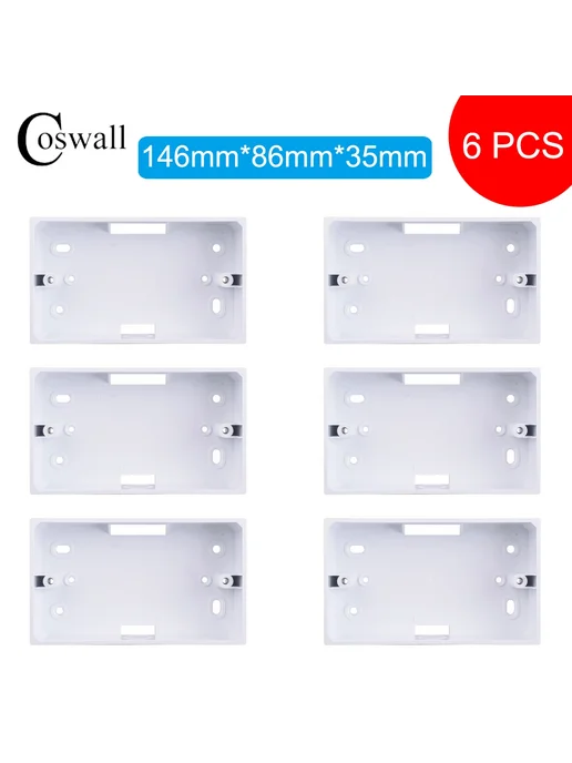 Нет бренда Коробка Coswall для выключателей и розеток White 6pcs, 6 шт