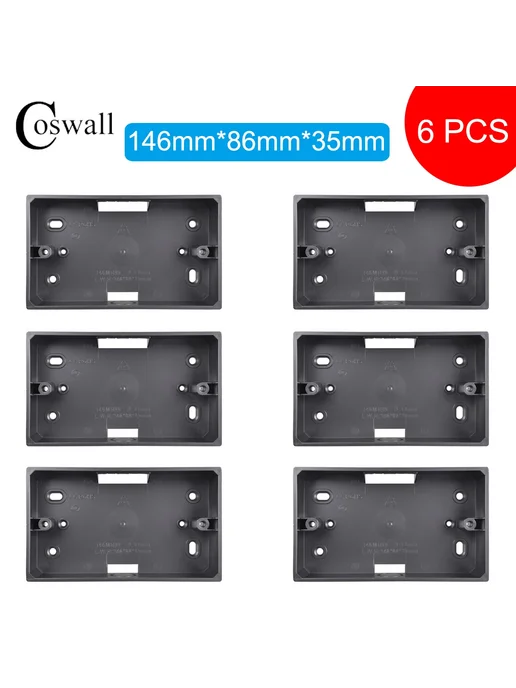 Нет бренда Коробка Coswall для выключателей и розеток White 6pcs, 6 шт, фото 5