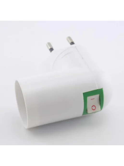 QvvCev Адаптер лампы E27 белый, EU Plug, белый, фото 4