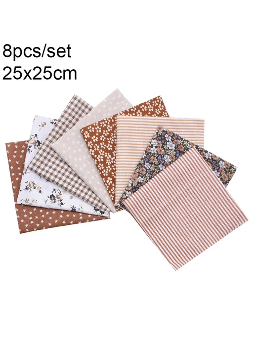 Нет бренда 50шт. Хлопок 10х10см, ткань с горошком, 25x25 см, 8 шт