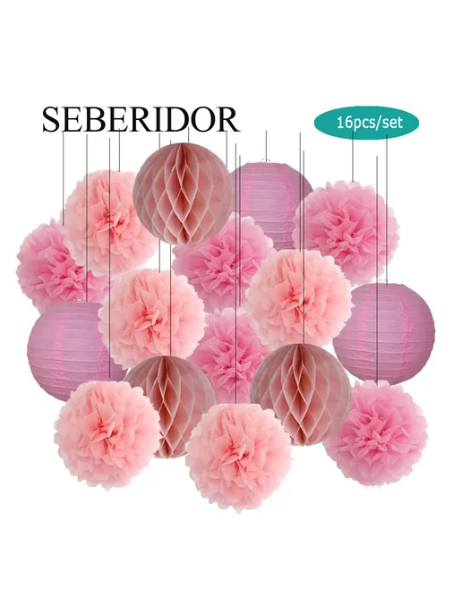 SEBERIDOR Набор бумажных фонариков 24 шт. Light Blue Set, голубой, фото 5