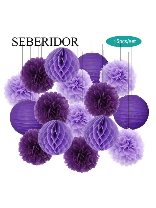 SEBERIDOR Набор бумажных фонариков 24 шт. Light Blue Set, голубой, фото 7