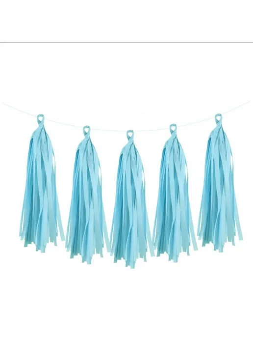 Матовый гелиевый шар JIMMYTU tassels light blue, голубой