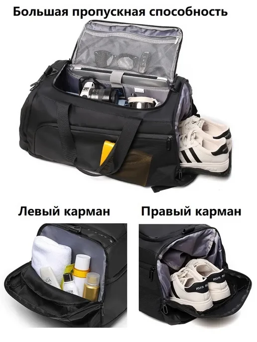 Сумка спортивная дорожная для тренировок зала и бассейна, вариант, фото 7