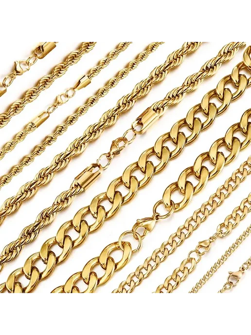 Jiayiqi Цепочка из нержавеющей стали 7mm Rope, 55 см, вариант, фото 2