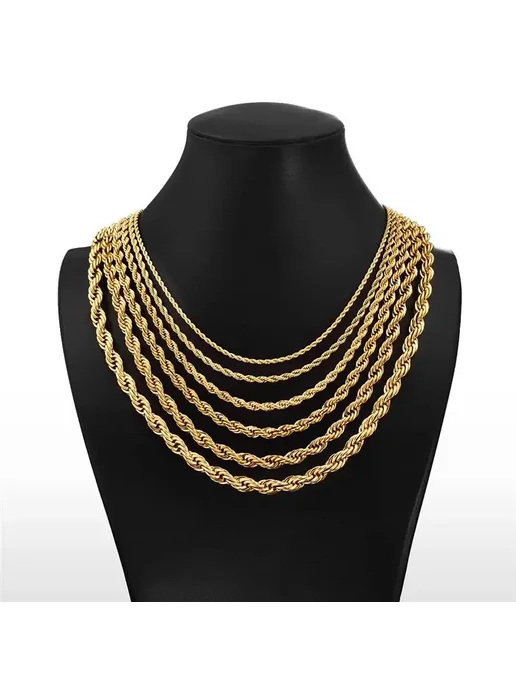 Jiayiqi Цепочка из нержавеющей стали 7mm Rope, 55 см, вариант, фото 6