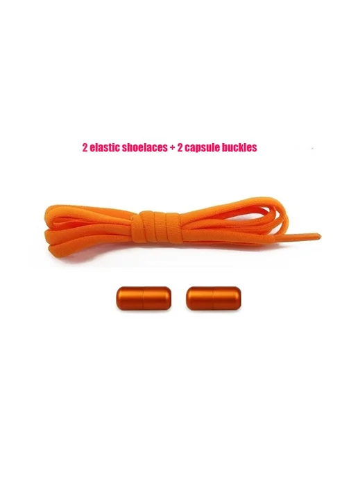 DIEKLSJFK Эластичные шнурки без завязывания 9PUREORANGE 100 см, оранжевый