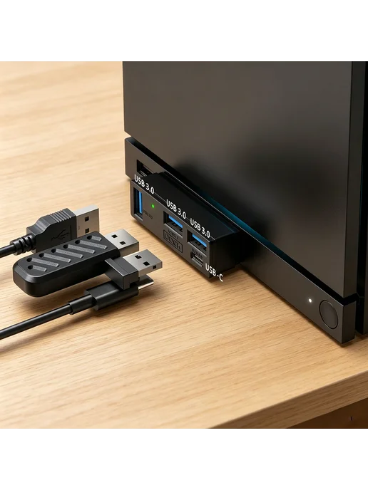 4в1 USB хаб для Steam, PS5, ПК, моб, быстрая передача, вариант, фото 6