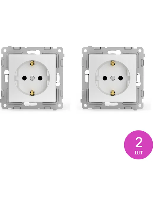 TOKOV ELECTRIC Розетка силовая Токов Электрик Pixel, TKE-PX-R1Z-C01, 2 шт