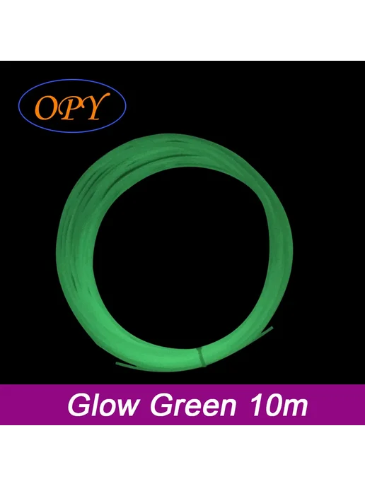 Opy Нить для 3D ручки PLA Glow Green 10m, зеленый