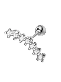 Нет бренда Серьга пирсинг козелка из нержавеющей стали 16г, Style2 Silv