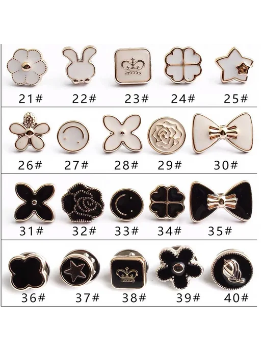 Белые броши-пуговицы, 10шт, микс, 10 шт, фото 4