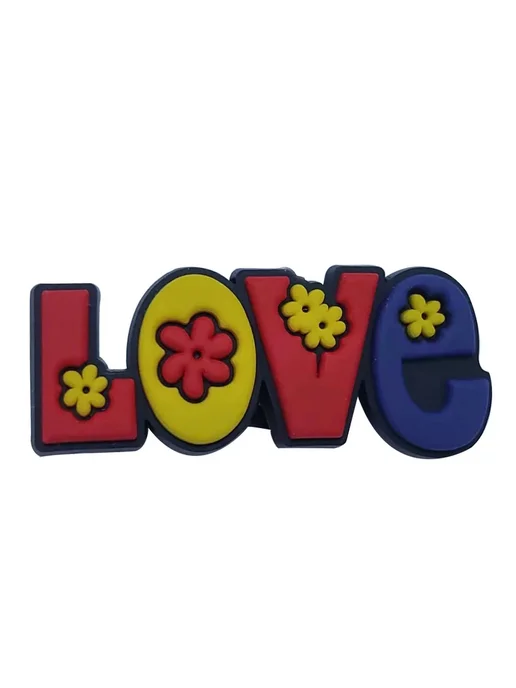 Нет бренда Украшение для обуви LOVE с цветами, красный, красный