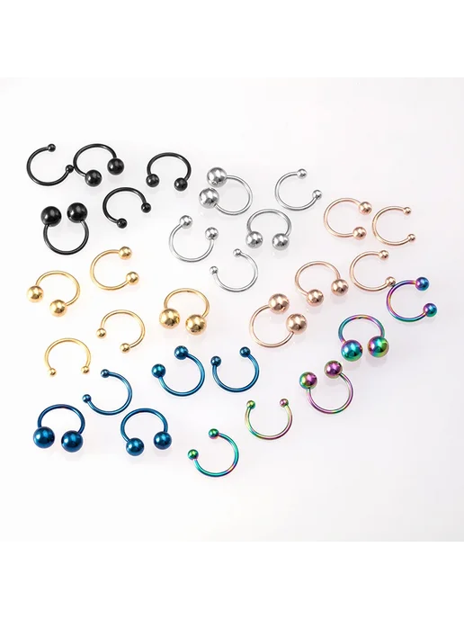 HONGTU BOBY JEWELRY Кольца для пирсинга, 5 шт, золотистые, 5 шт, фото 4