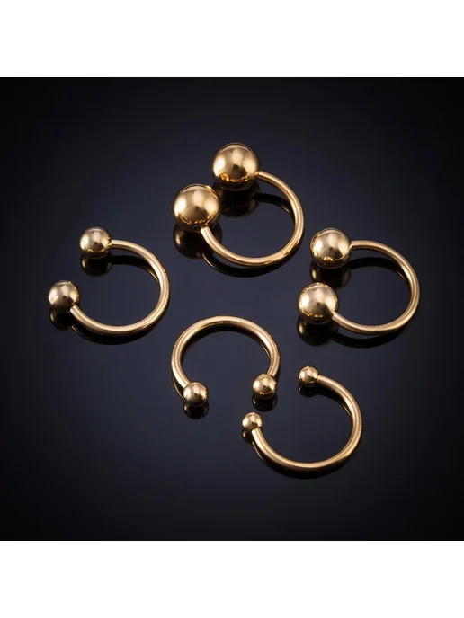 HONGTU BOBY JEWELRY Кольца для пирсинга, 5 шт, золотистые, 5 шт, фото 5