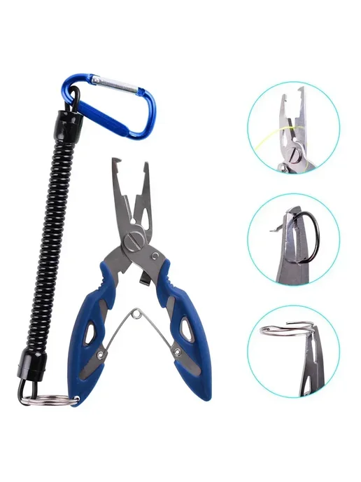 Нет бренда Рыболовные плоскогубцы Stainless steel & ABS Blue Pliers, синий, фото 2