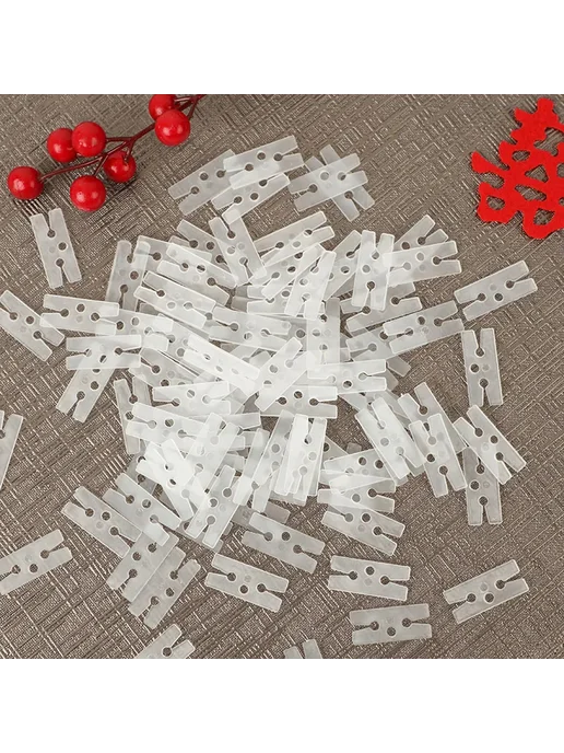 YUEYAO 100шт V-клипсы для воздушных шаров, белые, 100 шт, фото 6