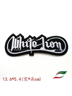 Нет бренда Вышивка White Lion, черная, 13.6*5.4 см