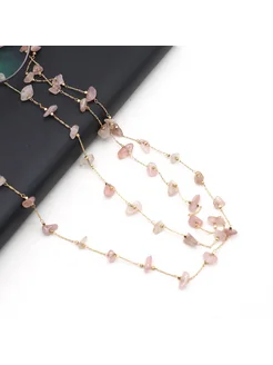 Нет бренда Цепочка для очков из розового кварца, Rose Quartz