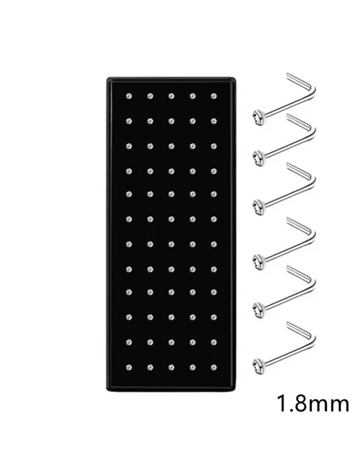 Кристаллы для пирсинга White L 1.8mm 60 шт, 60 шт