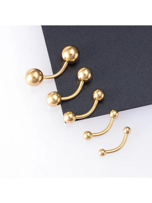 HONGTU implant Пирсинг бровей из нержавеющей стали, Gold, 5 шт, 5 шт