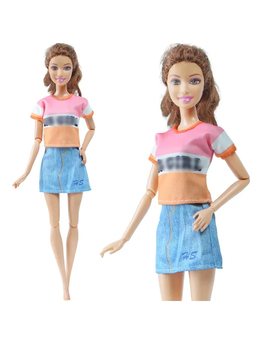 YAMIOW Комплект одежды для куклы Barbie, розовый, NO.BI, розовый