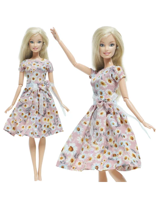 YAMIOW Платье для куклы Barbie, цветочный принт, NO.4G, вариант
