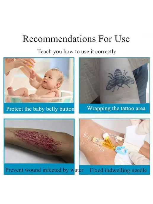 Нет бренда Полиуретановая пленка для татуировок 5x5cm, 100 шт, 10x12 см, 100 шт, фото 6