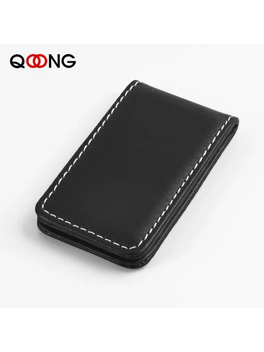 QOONG Кожаный зажим для денег Dark Brown, long size, коричневый, фото 3