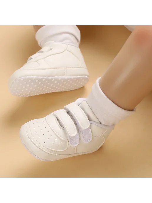 Нет бренда Белые кроссовки Prewalker для новорожденных 0-6 месяцев, B12, белый, фото 7