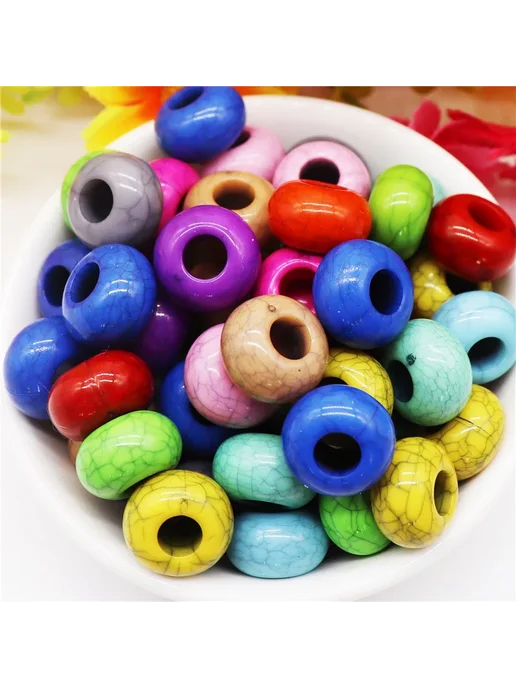IrisDream Бусины пластиковые Round AB Glitter, 14x8 мм, 14x8 мм, фото 3