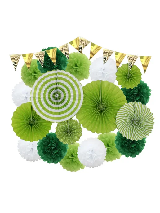 SEBERIDOR Набор бумажных украшений Green Set 19 шт, 19 шт