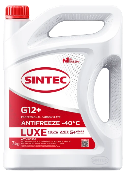 SINTEC Антифриз Luxe G12+ -40 3 кг красный, 3 кг, фото 4