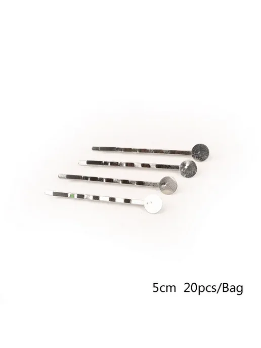 Hua Ming Ce Металлические заколки для волос 50mm Rhodium, 20шт, 20 шт