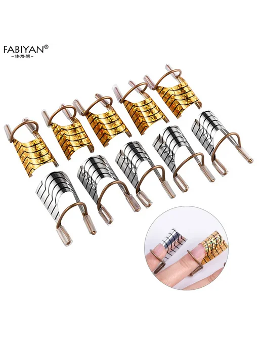 FABIYAN Формы для наращивания ногтей, 5 шт, серебро, 5 шт, фото 2