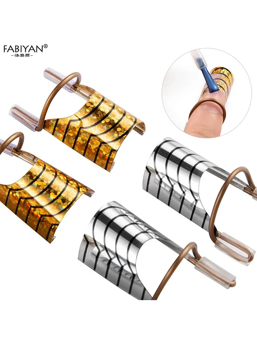 FABIYAN Формы для наращивания ногтей, 5 шт, серебро, 5 шт, фото 4