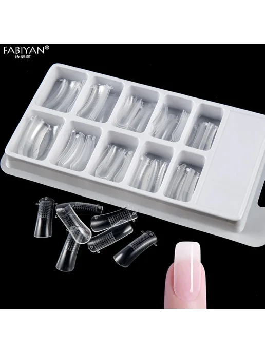 FABIYAN Формы для наращивания ногтей, 5 шт, серебро, 5 шт, фото 6