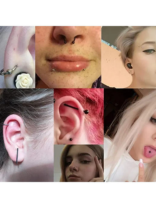 Нет бренда Пирсинг для тела 14G 1.6mm 14mm, 5mm, 10PCS, B, 14 г, 10 шт, фото 6