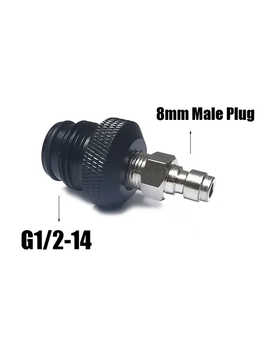BOZO Адаптер G1 2-14 8mm Male Plug для пейнтбольного маркера, серый